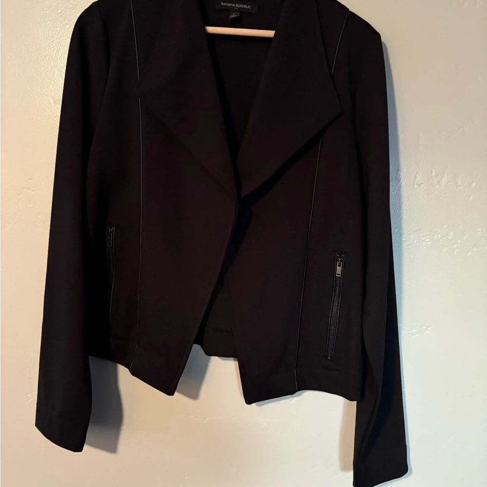 Banana Republic Lightweight Black Women’s Cropped Moto Jacket - Picture 1 of 5